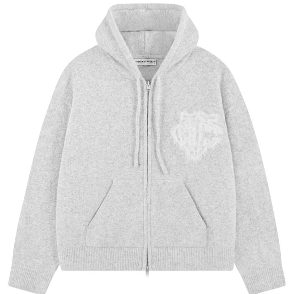 Couture Club Womens/Ladies Fluffy Full Zip Hoodie / Gray